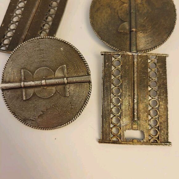 Vintage Rare Brass Boho Link Chain Medalion Heavy Belt Necklace - Picture 5 of 11